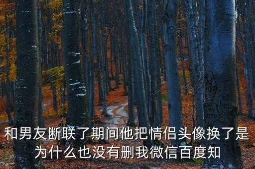 和男友斷聯了期間他把情侶頭像換了是為什么也沒有刪我微信百度知