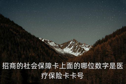 招商的社會(huì)保障卡上面的哪位數(shù)字是醫(yī)療保險(xiǎn)卡卡號
