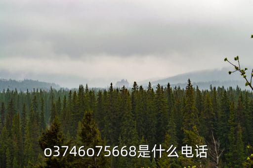 o3746o75668是什么電話