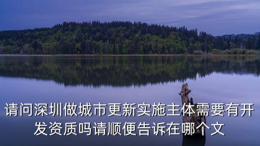 請問深圳做城市更新實施主體需要有開發資質嗎請順便告訴在哪個文