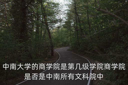 中南大學的商學院是第幾級學院商學院是否是中南所有文科院中