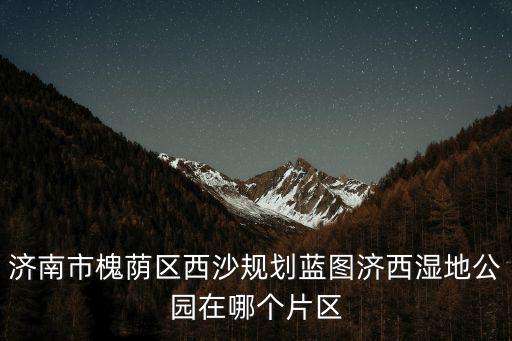 濟南市槐蔭區西沙規劃藍圖濟西濕地公園在哪個片區