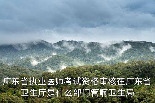廣東省執業醫師考試資格審核在廣東省衛生廳是什么部門管啊衛生局
