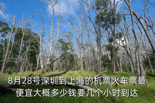 8月28號深圳到上海的機票火車票最便宜大概多少錢要幾個小時到達
