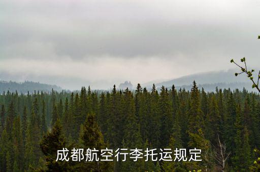 成都航空行李托運規定