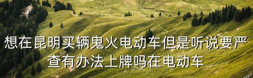 想在昆明買輛鬼火電動車但是聽說要嚴查有辦法上牌嗎在電動車