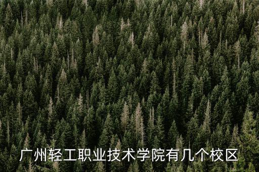 廣州輕工職業技術學院有幾個校區