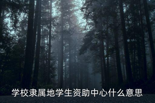 學校隸屬地學生資助中心什么意思