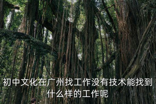 初中文化在廣州找工作沒有技術能找到什么樣的工作呢
