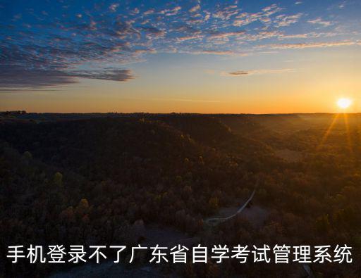 手機登錄不了廣東省自學考試管理系統