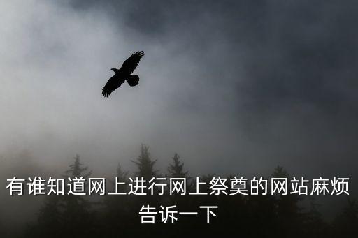 網上公墓，有誰知道網上進行網上祭奠的網站麻煩告訴一下