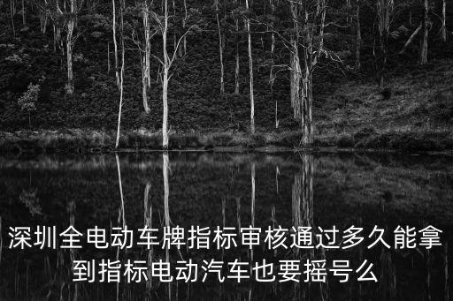 深圳全電動車牌指標(biāo)審核通過多久能拿到指標(biāo)電動汽車也要搖號么
