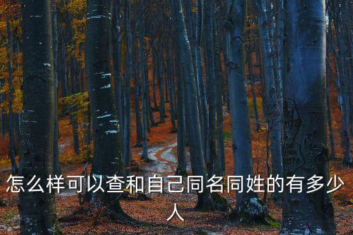 同名同姓重名查詢，怎么查同名同姓人數