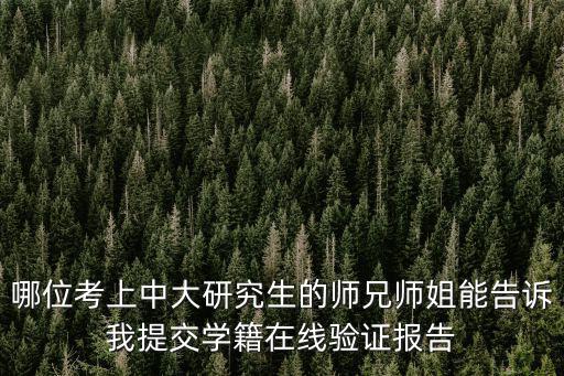哪位考上中大研究生的師兄師姐能告訴我提交學(xué)籍在線驗證報告