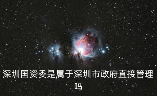 深圳國資委是屬于深圳市政府直接管理嗎