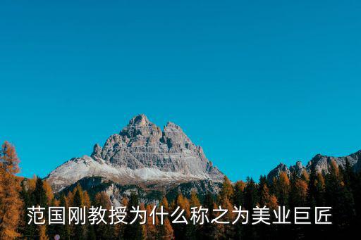 范國剛教授為什么稱之為美業巨匠