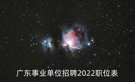 廣東事業(yè)單位招聘2022職位表