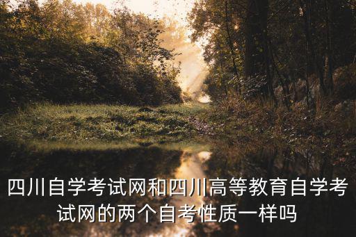 四川自學考試網和四川高等教育自學考試網的兩個自考性質一樣嗎