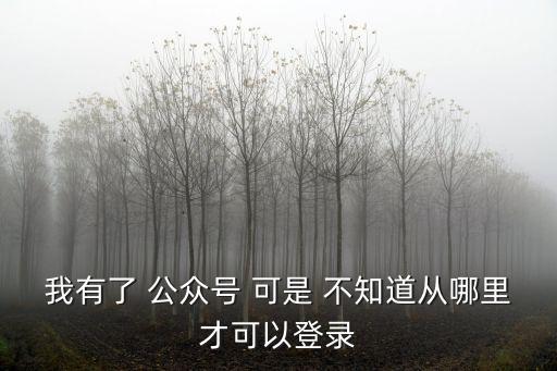 我有了 公眾號 可是 不知道從哪里才可以登錄