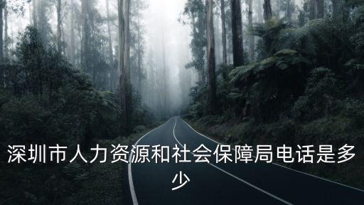 深圳市人力資源和社會保障局電話是多少