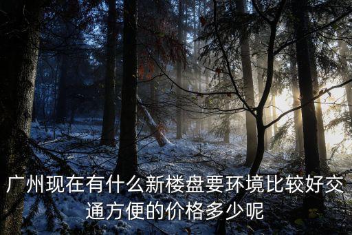 廣州現在有什么新樓盤要環境比較好交通方便的價格多少呢