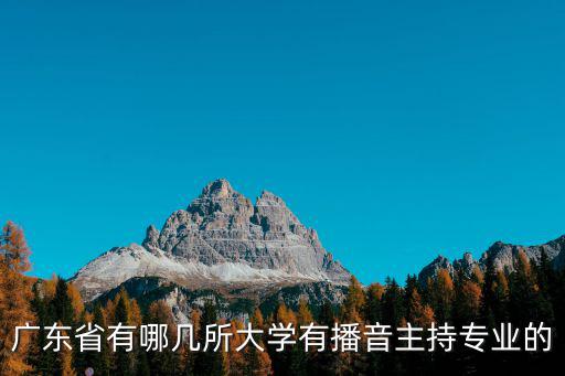 廣東省有哪幾所大學有播音主持專業的