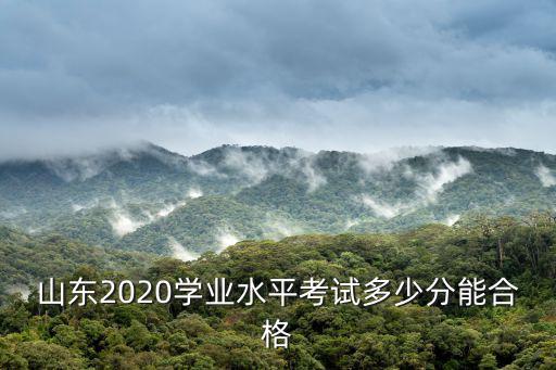 山東2020學業水平考試多少分能合格