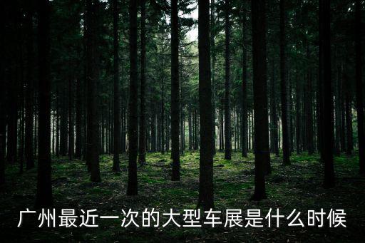 廣州最近一次的大型車展是什么時候