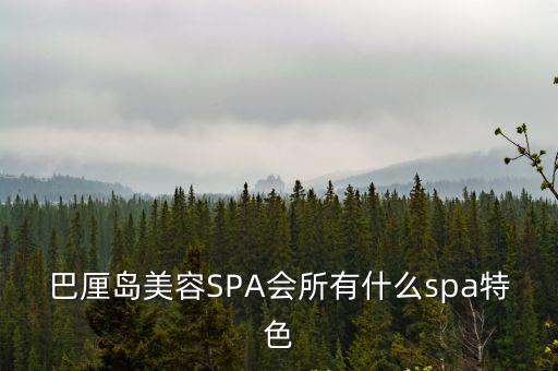 巴厘島美容SPA會所有什么spa特色