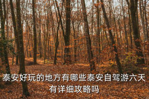 泰安好玩的地方有哪些泰安自駕游六天有詳細攻略嗎