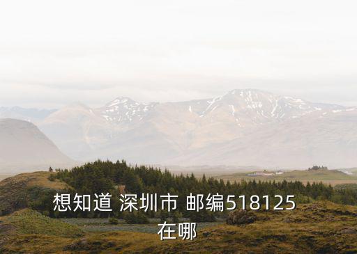想知道 深圳市 郵編518125 在哪