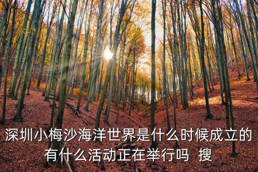 深圳小梅沙海洋世界是什么時候成立的有什么活動正在舉行嗎  搜