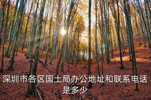 深圳市各區國土局辦公地址和聯系電話是多少