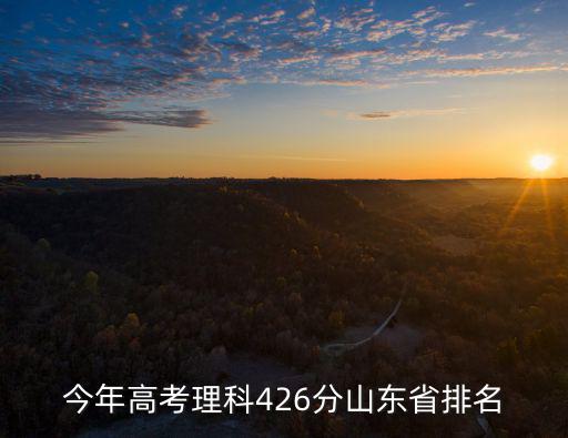 今年高考理科426分山東省排名