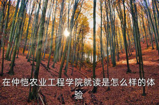 在仲愷農業工程學院就讀是怎么樣的體驗