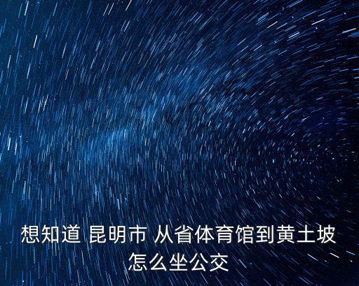 省體育館，想知道 昆明市 從省體育館到黃土坡怎么坐公交