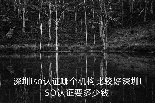 深圳iso認證哪個機構比較好深圳ISO認證要多少錢