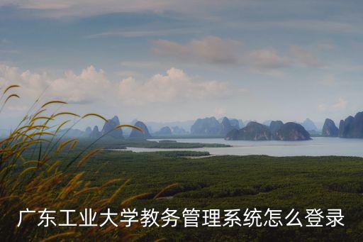 廣東工業大學教務管理系統，廣東工業大學