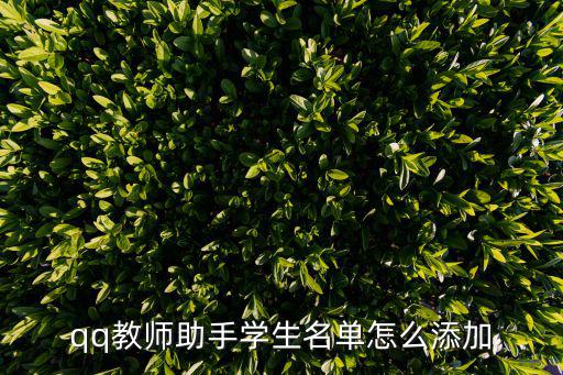 教師助手，qq教師助手學生名單怎么添加