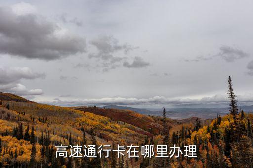 高速通行卡在哪里辦理