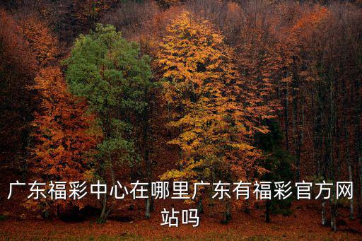 廣東福彩中心在哪里廣東有福彩官方網站嗎