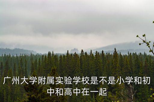 廣州大學附屬實驗學校，廣州大學附屬實驗學校是不是小學和初中和高中在一起