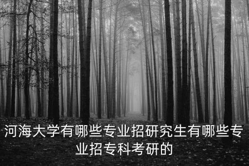 河海大學有哪些專業招研究生有哪些專業招專科考研的