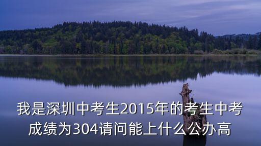 我是深圳中考生2015年的考生中考成績為304請問能上什么公辦高