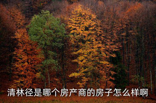 清林徑是哪個房產(chǎn)商的房子怎么樣啊