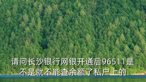 請問長沙銀行網銀開通后96511是不是就不能查余額了私戶上的