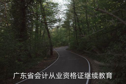 廣東省會計從業資格證繼續教育