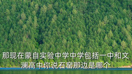 那現(xiàn)在蒙自實(shí)驗(yàn)中學(xué)中學(xué)包括一中和文瀾高中你說石窯那邊是哪個(gè)