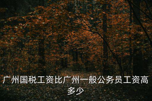 廣州國稅，廣州國稅工資比廣州一般公務(wù)員工資高多少