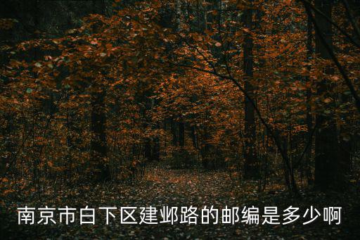 南京市白下區建鄴路的郵編是多少啊